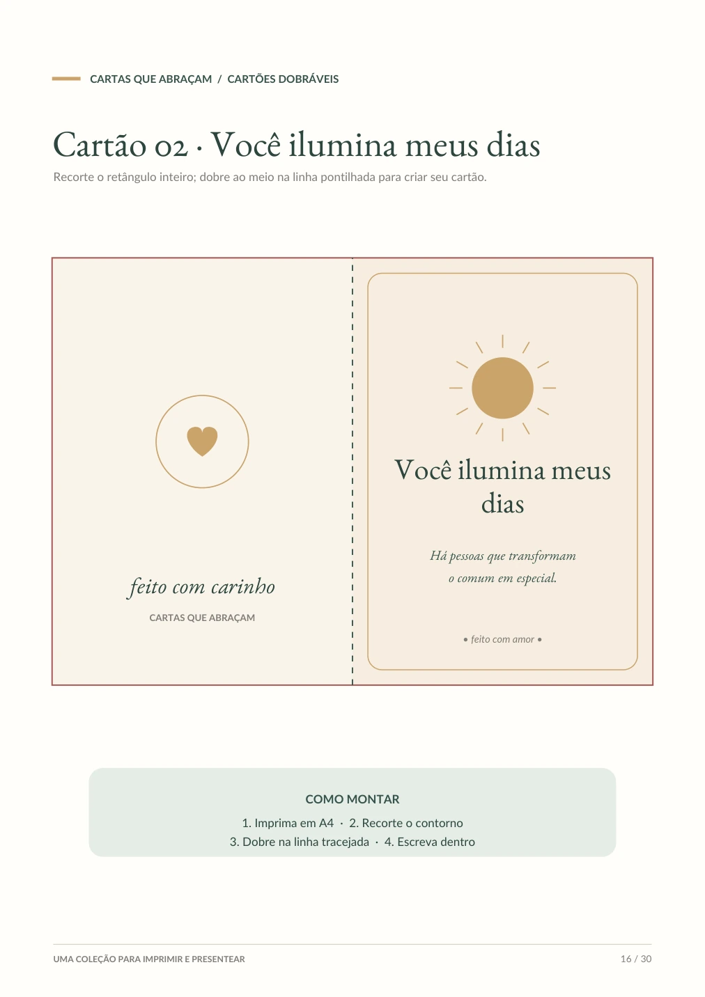 Cartão dobrável Você ilumina meus dias