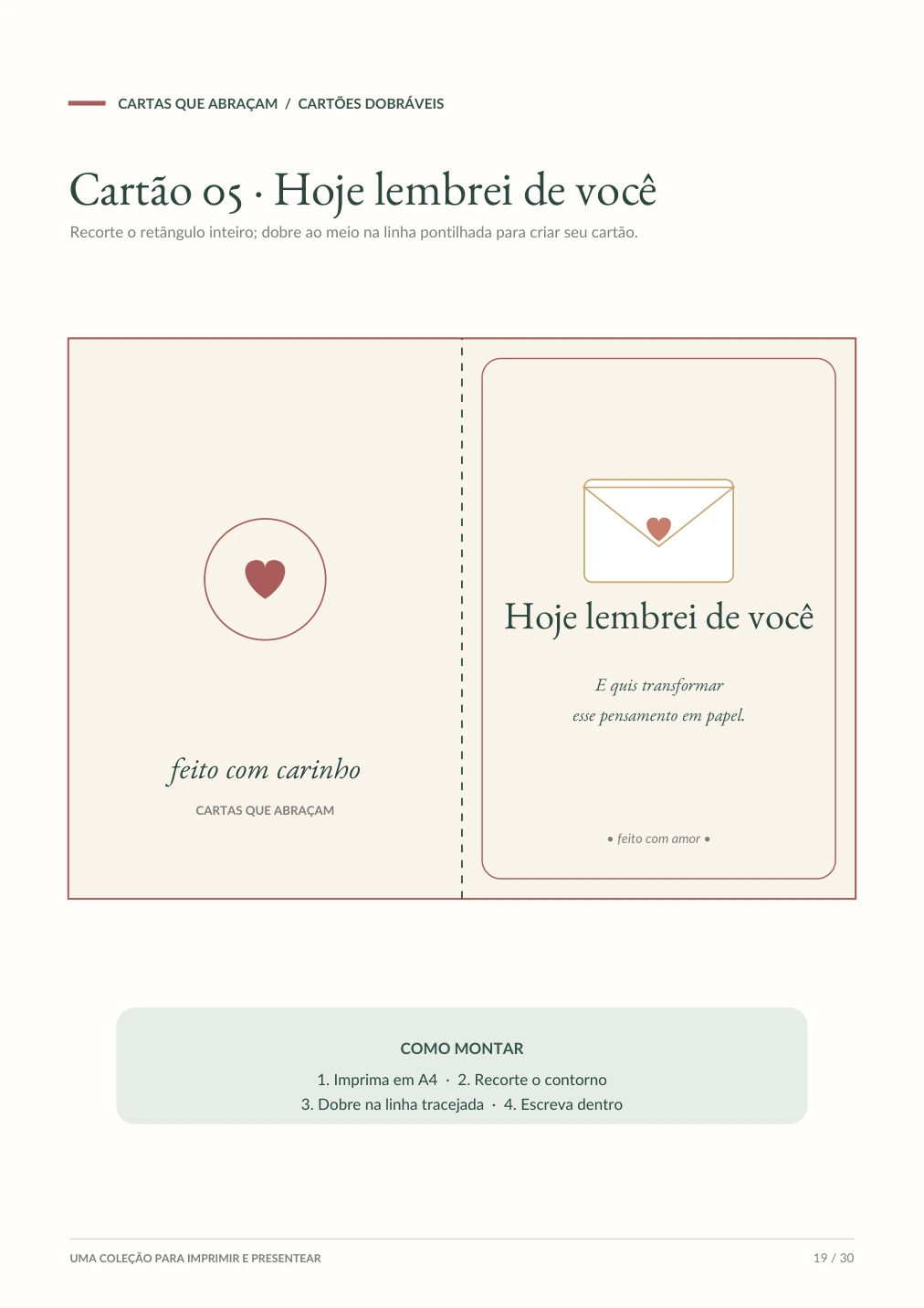 Cartão Hoje Lembrei de Você