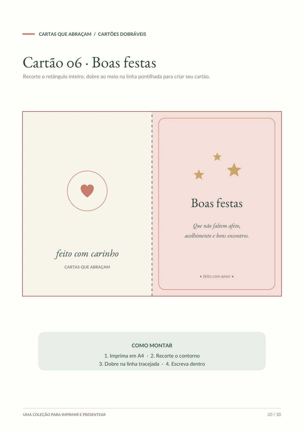 Página do cartão Boas festas