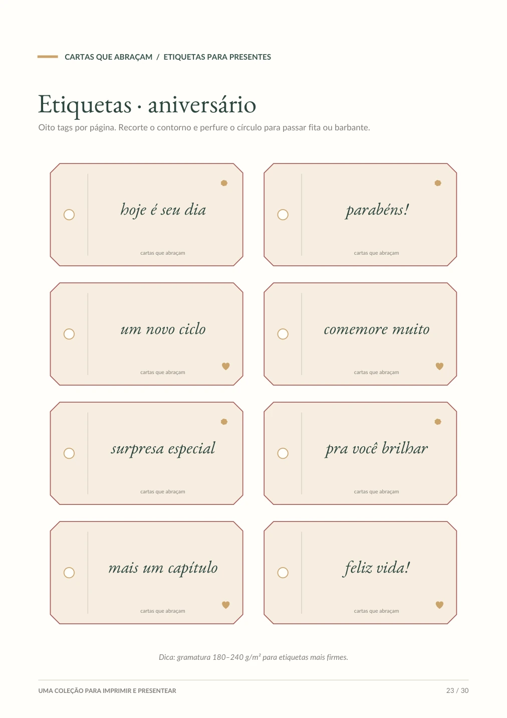 Oito etiquetas ilustradas para aniversário